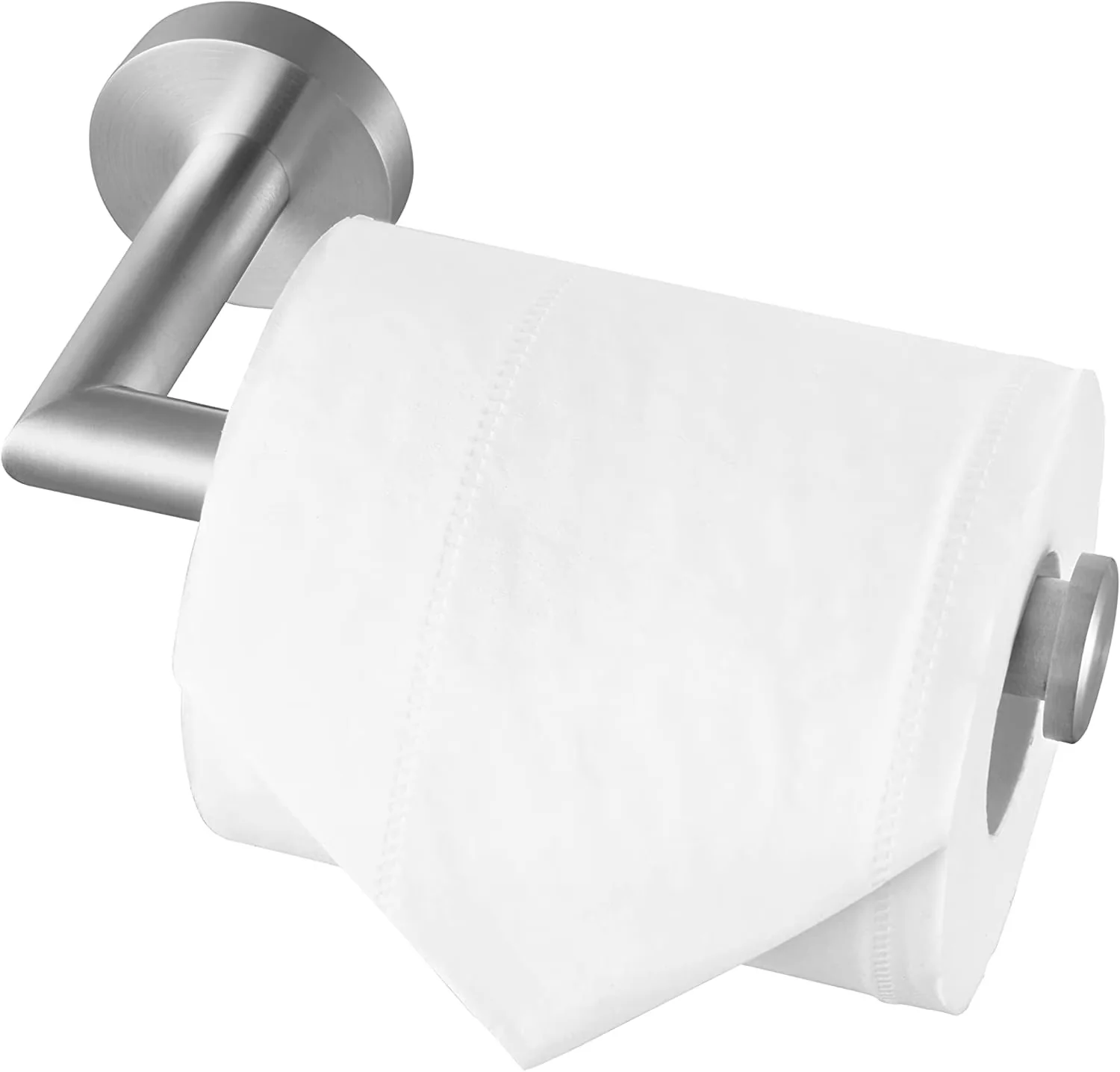 Stylish Plumbing with Modern, Brushed Nickel Toilet Paper Roll Holder, Toilet Paper Holder Wall Mount - Stainless Steel, Nickel Silver Model D8437C