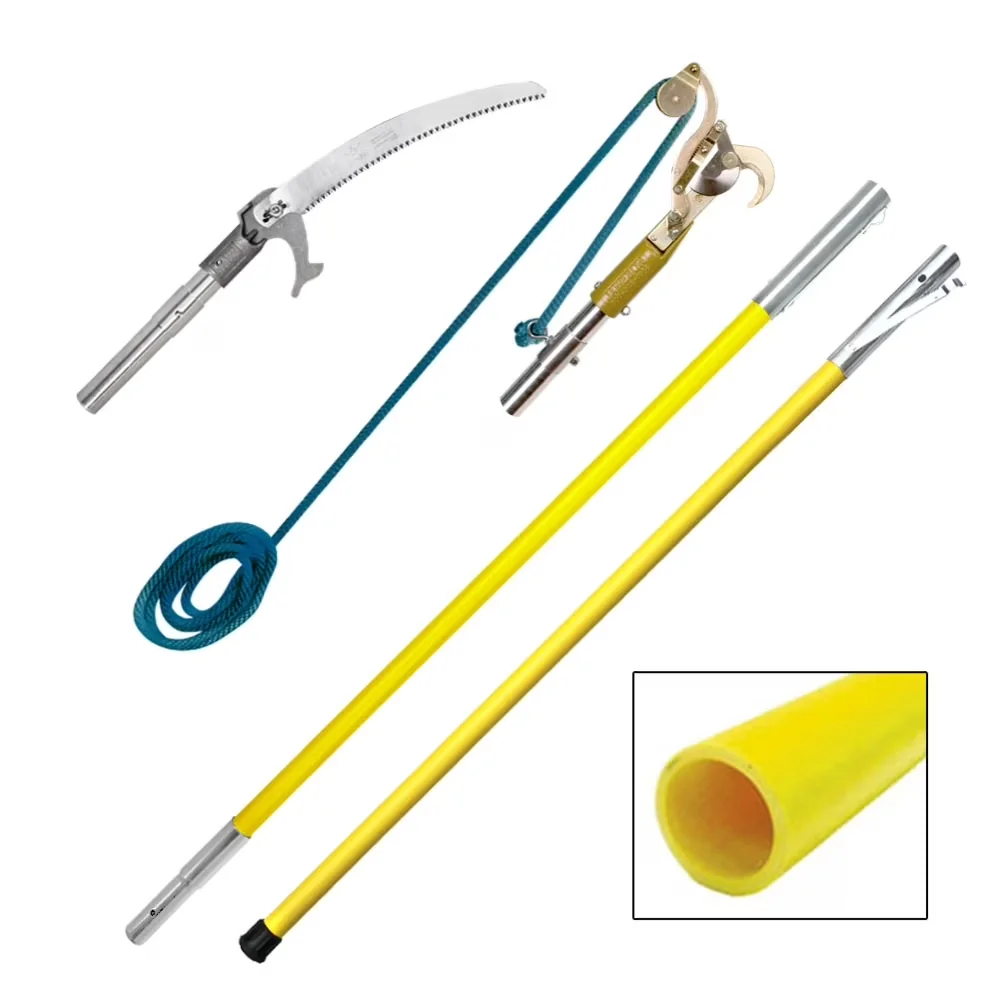 Premium Pole Saw with Telescoping, Quick Change Adapters - Fiberglass - Space-Saving Design Model 501191