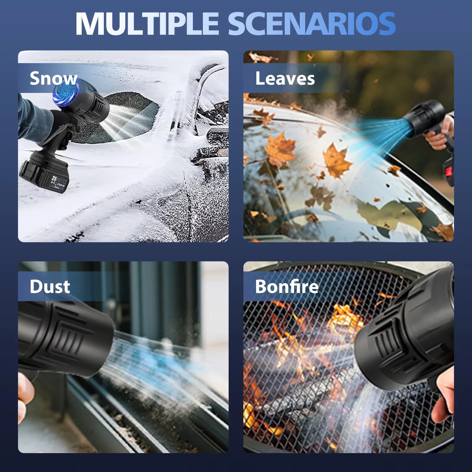 Leaf Blower Efficient with Battery, 850W, 21V - Ergonomic Design Model 49A4AF