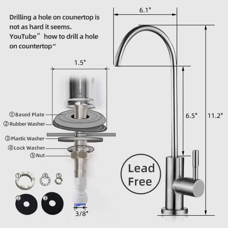 Quality Water Filtration with Protective Valve - 75GPD - Sleek Profile Model A53C66