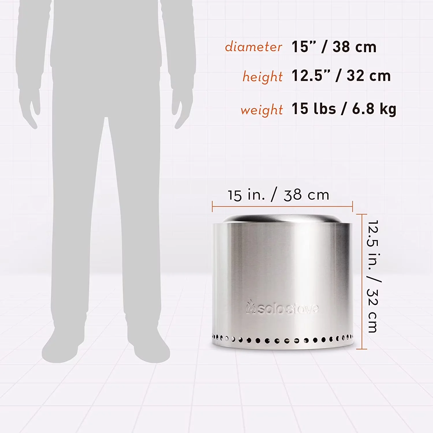 Outdoor Heating Premium with Smokeless, Ranger 2.0 - Stainless Steel Silver Model 71FAB2