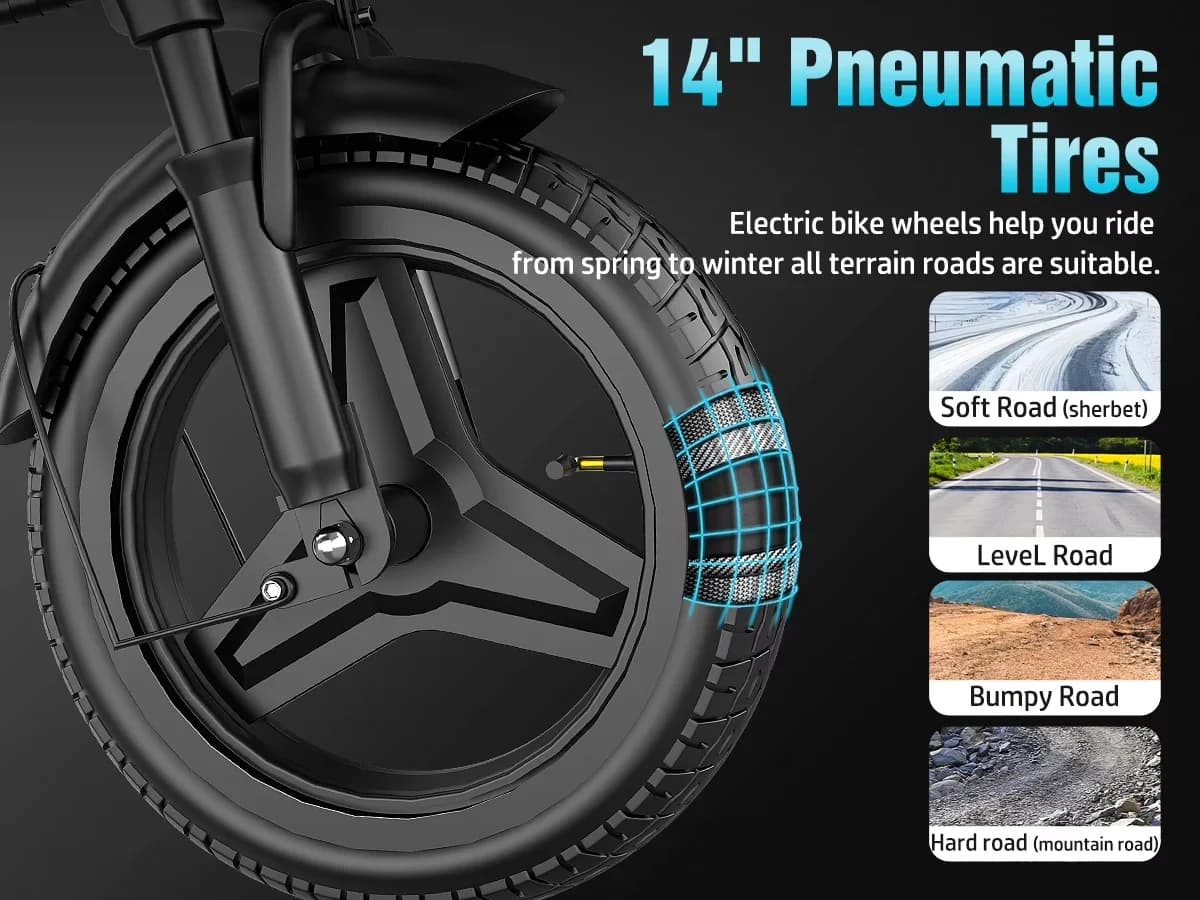 Electric Bike Professional with Battery, 500W, Z6 14-inch folding bicycle - Model 148375