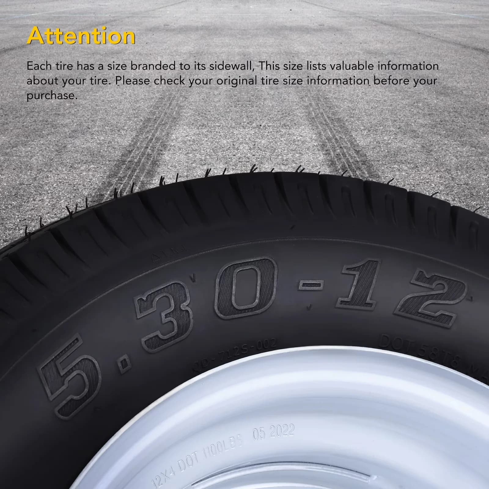 Classic Trailer Tire with Durable Construction, 6PR Premium Tires, Load Range C - Model 745D35