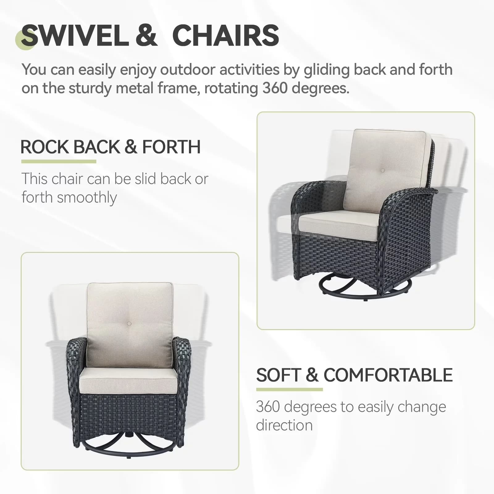 Patio Conversation Set Sleek with Weatherproof, 30" Propane Fire Pit Table - Wicker Black Model 1778D9