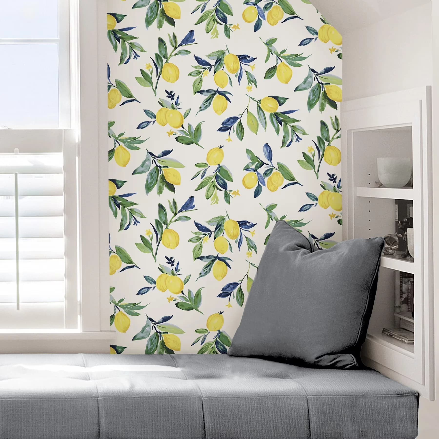 Quality Wallpaper with 216-in by 20.5-in, 30.75 sq. ft, Lemon Drop Yellow Vinyl Peel And Stick - Yellow Vinyl Model C8DA0B