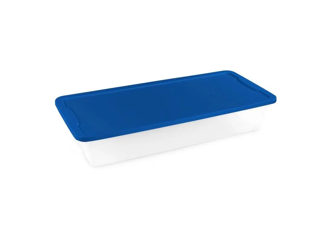 Garage Storage Supply Modern with Stackable, Totes are nestable without t - Plastic Blue Model 46185B