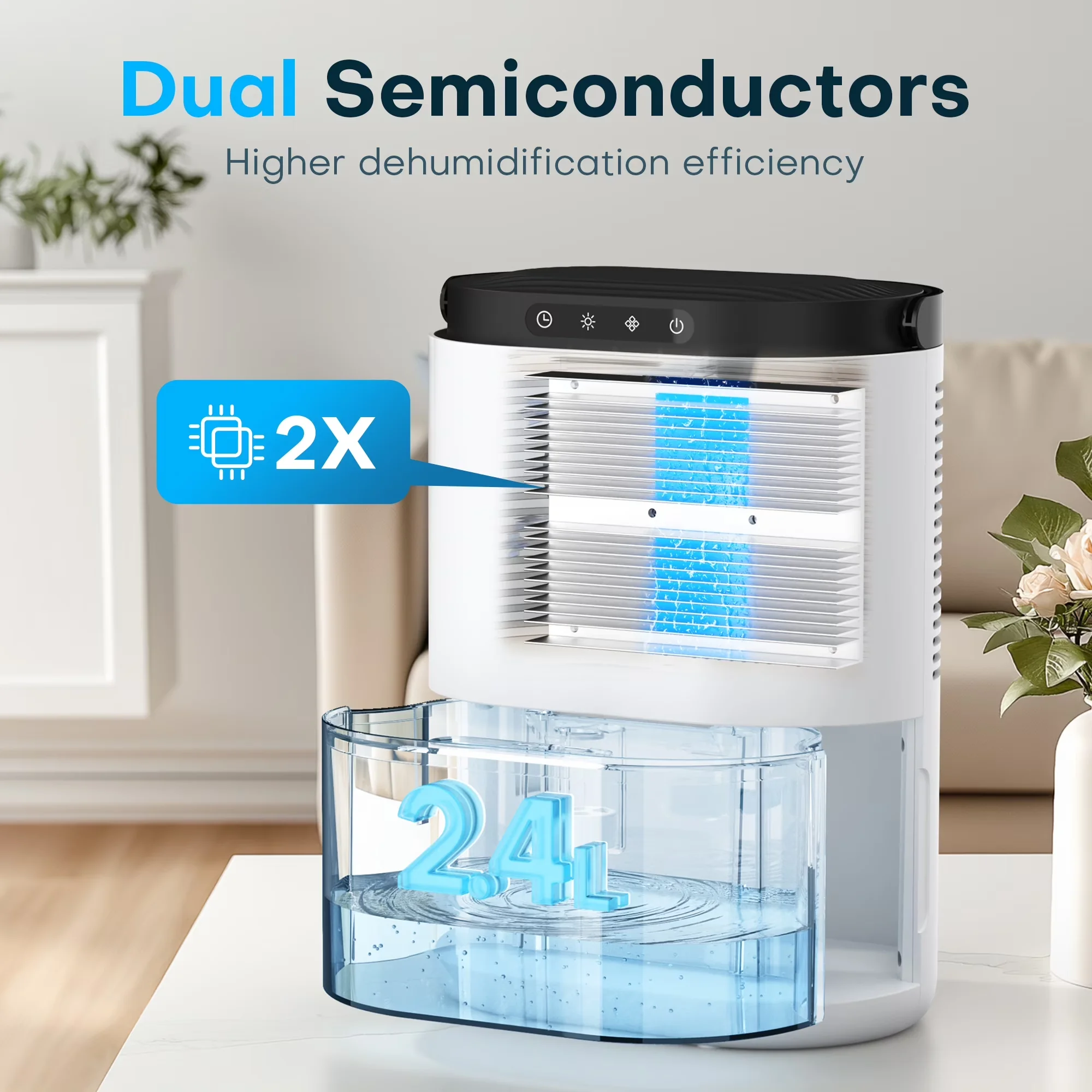 Dehumidifier Essential with Built-In Pump, Automatic Shut-Off for Home, Auto - Model 40CADE