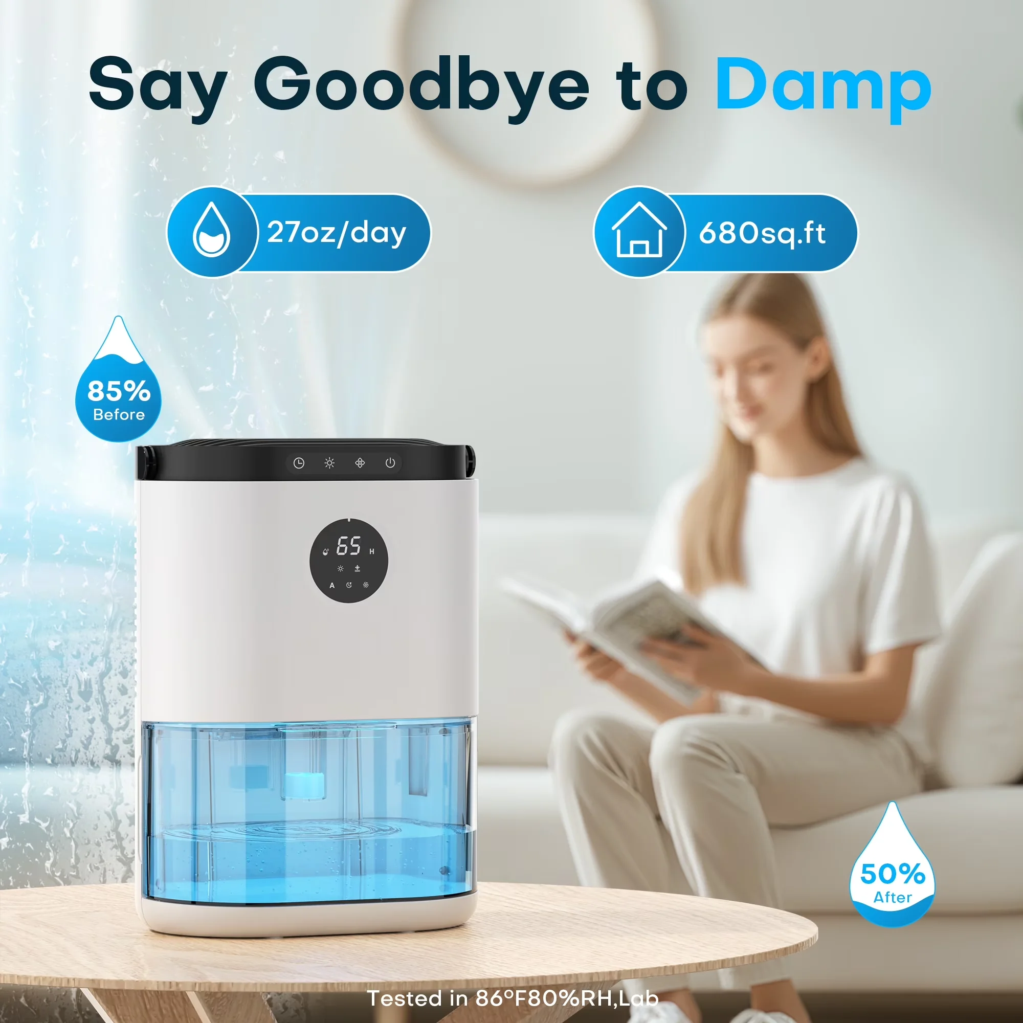 Dehumidifier Essential with Built-In Pump, Automatic Shut-Off for Home, Auto - Model 40CADE