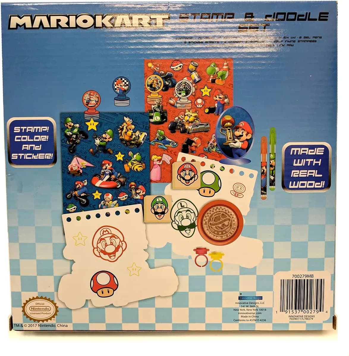 Reliable Moving with Stamp and Doodle Set - Plastic Multicolor MARIOKART Model FF1207
