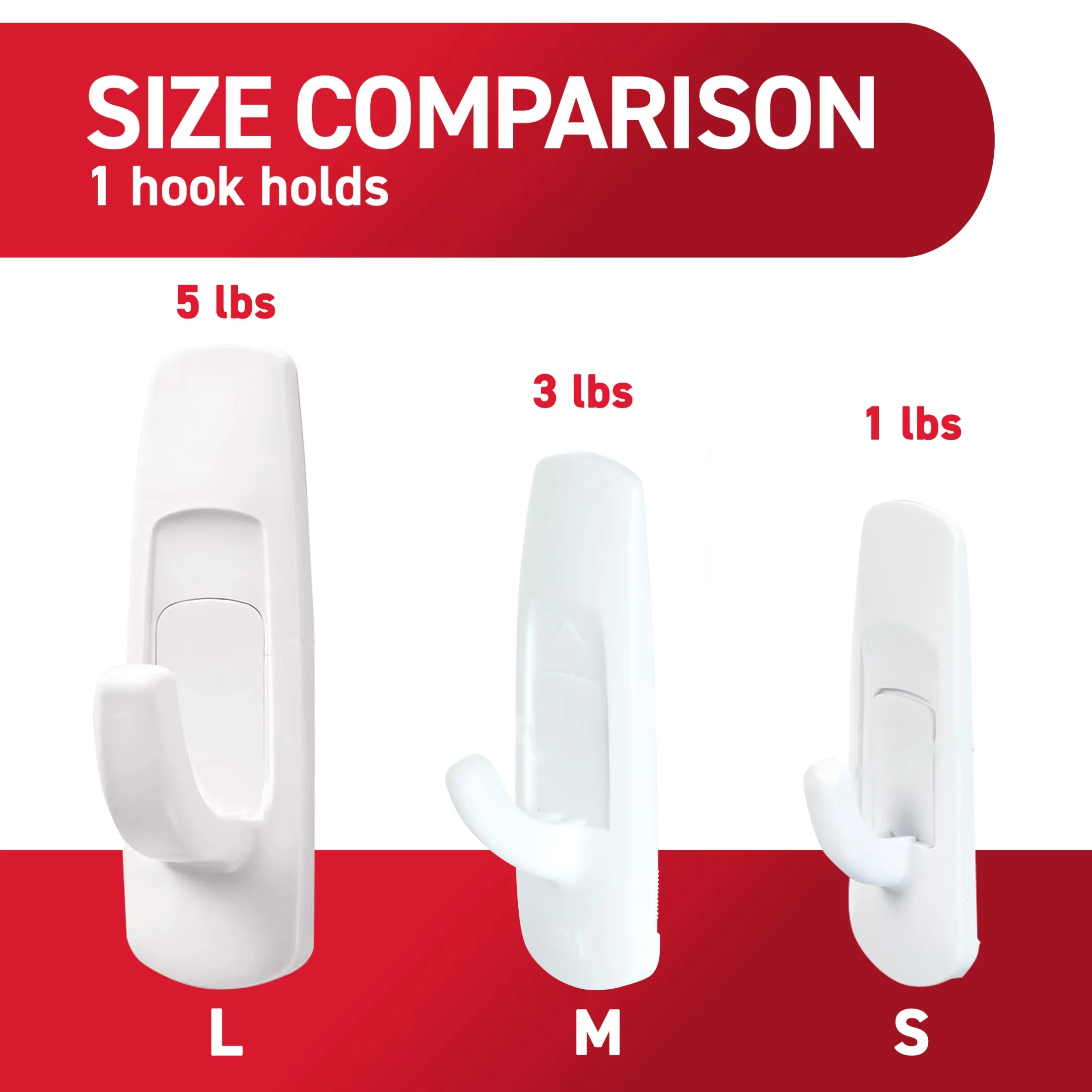 Damage-Free Hanging Durable with Easy Installation, Wall-Mountable - White Plastic Model 4EB038