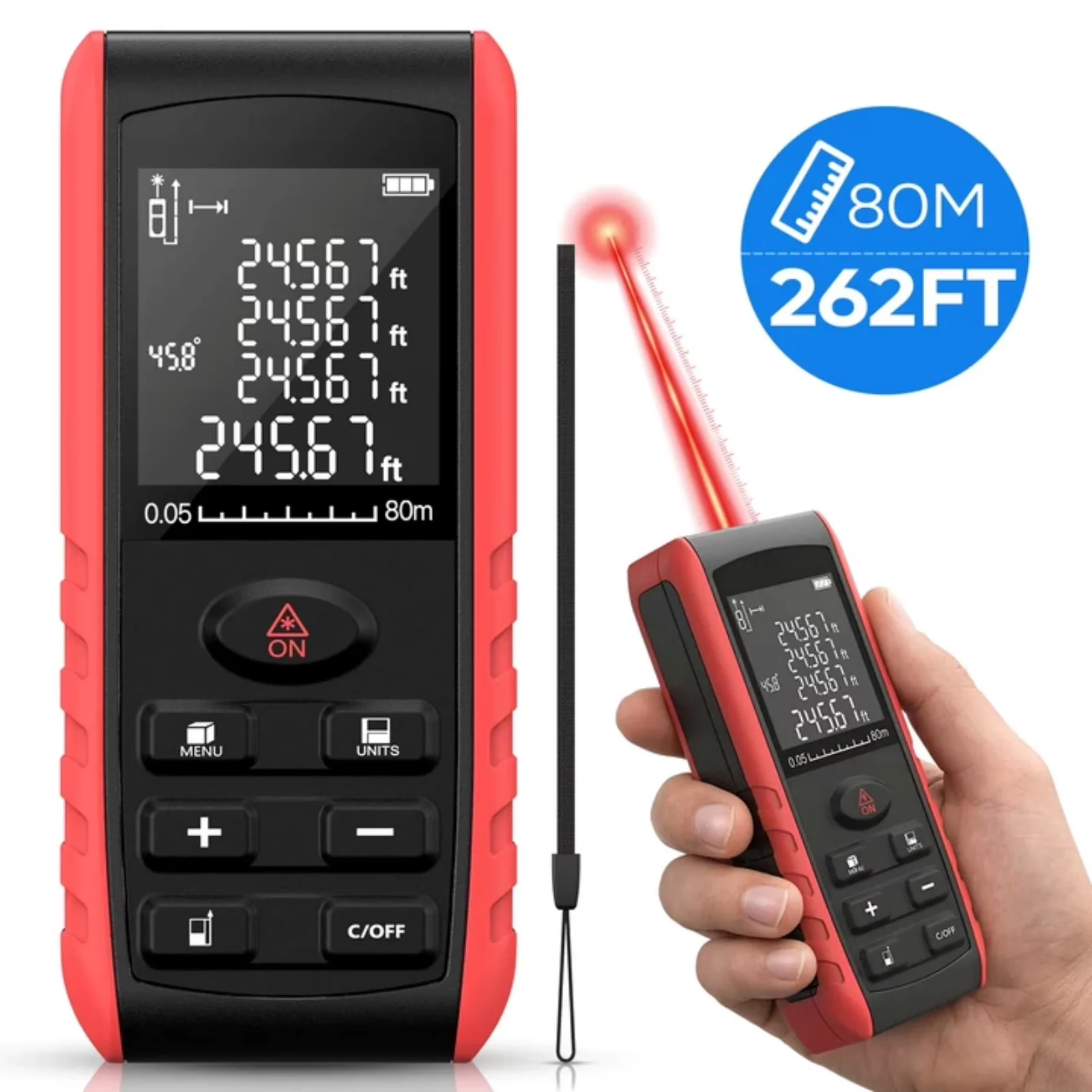 Quality Measuring Layout with Battery, Easy To Read, Easy Operation - Green Abs Model 2A50C7