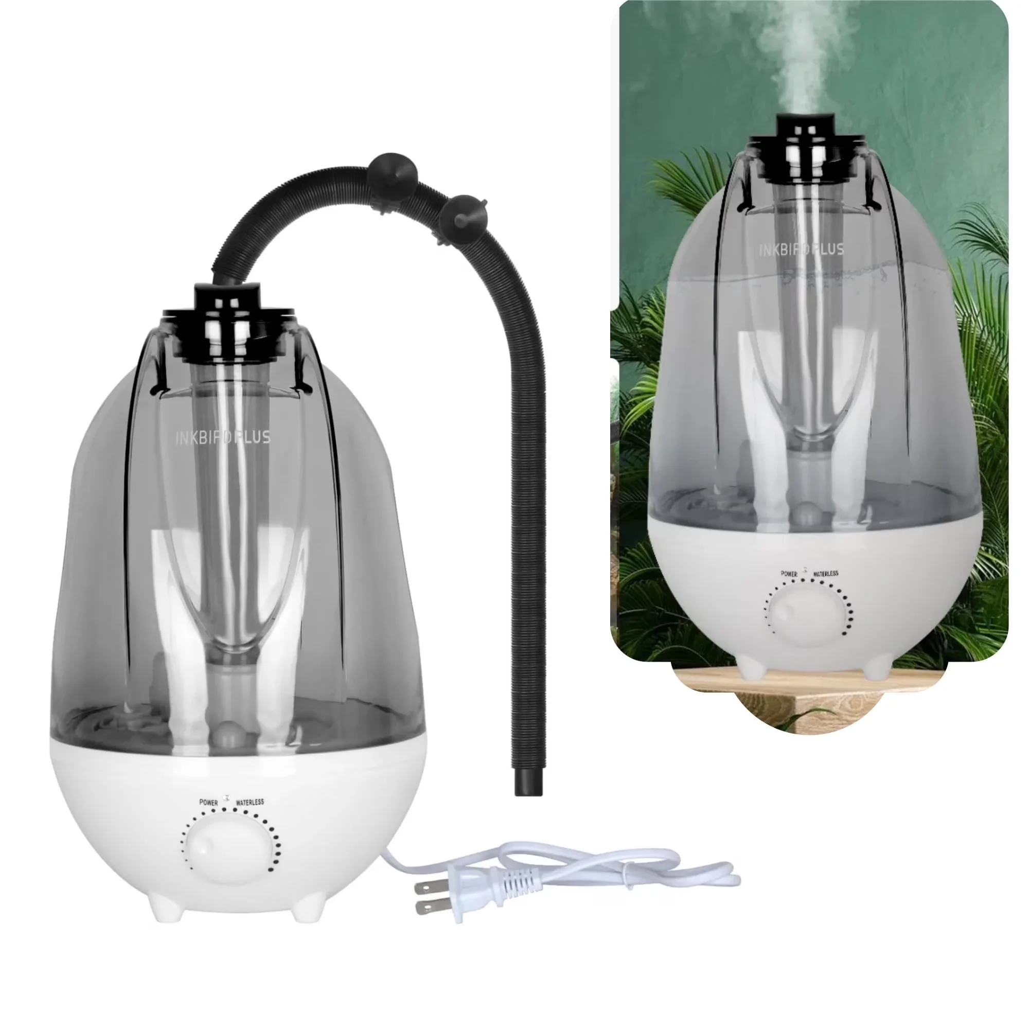 Versatile Humidifier with Water Level Indicator, Purifies Air, Reptile Humidifiers - Gray Model 42C0F8