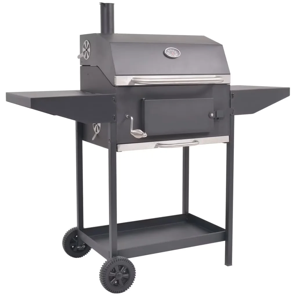 Charcoal Grill Sleek with Adjustable Charcoal Tray, BBQ Smoker - Black Powder-Coated Steel Body|Stainless Steel Handle Model 5B4C52