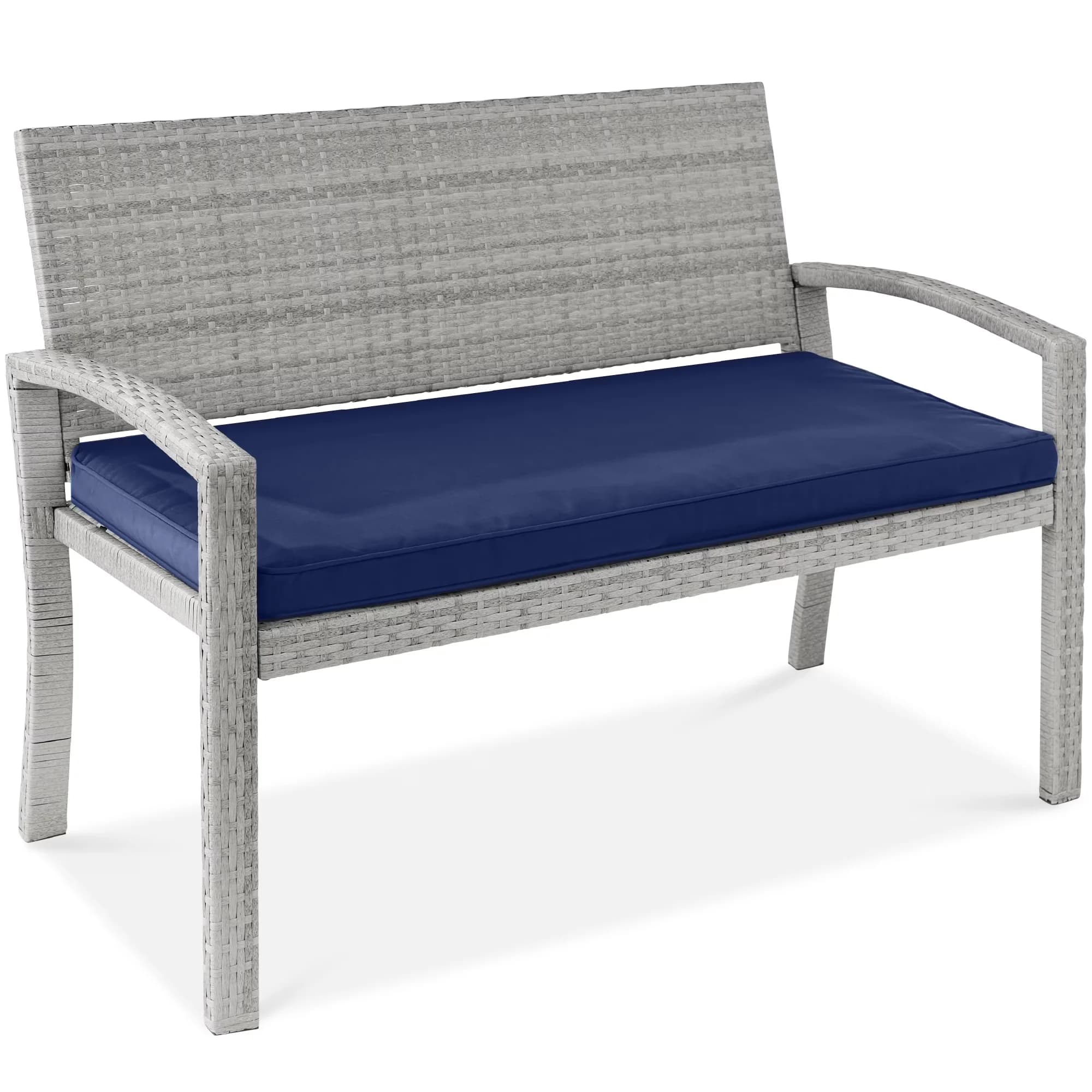 Innovative Patio Chair with Weather-Resistant, Gray/Navy - Steel, Wicker Gray Model 5A1F14