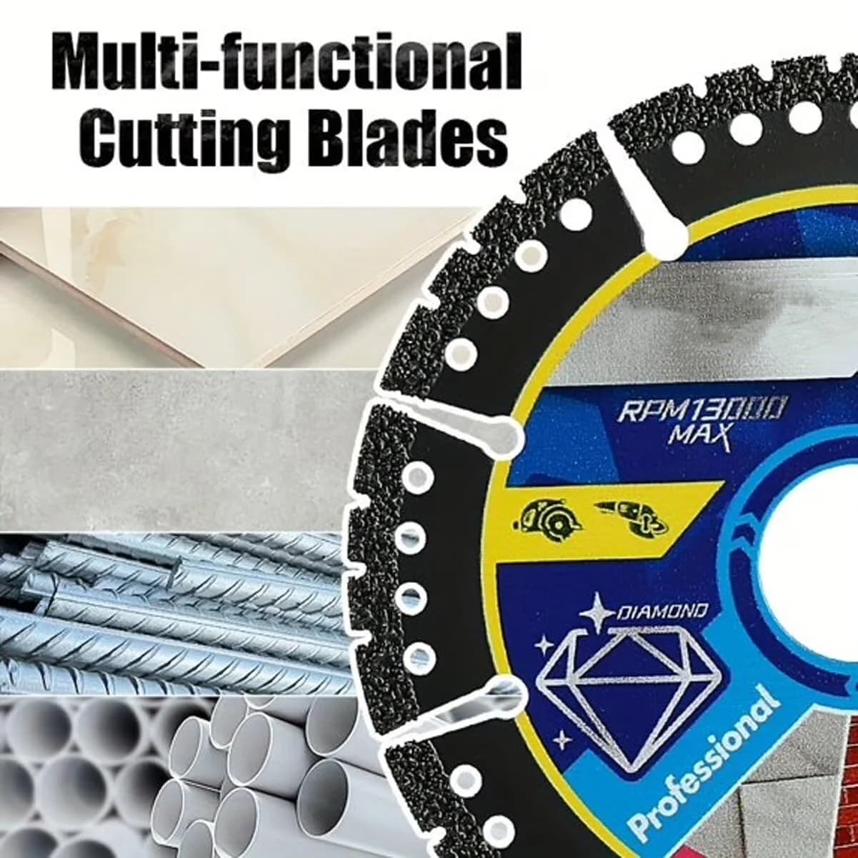 Power Tool Reliable with Adjustable, Diamond Multi-Purpose Saw Blades, 4.5 Inch Angle Grinder Cutting Discs - Model 4628EB