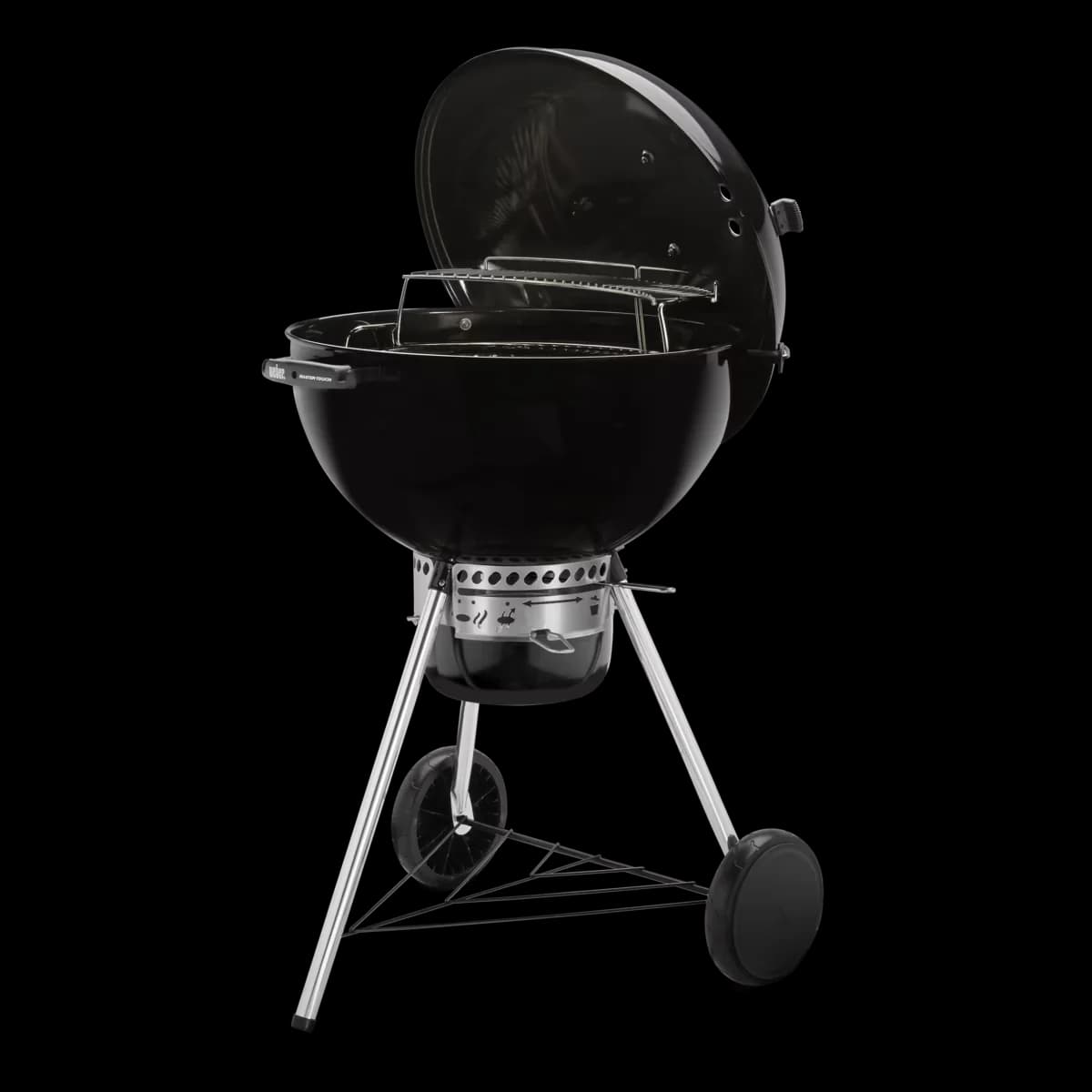 Professional Charcoal Grill with Adjustable Charcoal Tray, Master -Touch - Black Steel; Plastic, Porcelain Enamel Model 413959