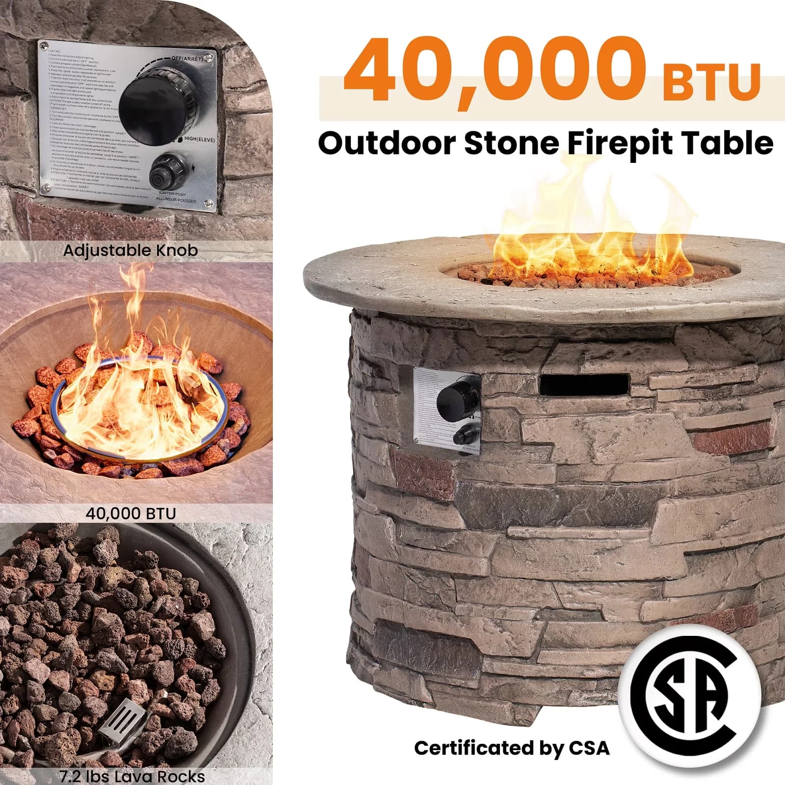 Outdoor Heating Reliable with Weatherproof, Tank can be put inside, Color: Imitation Stone - Gray Concrete, Mgo Composite, Stainless... Model 92E7E2