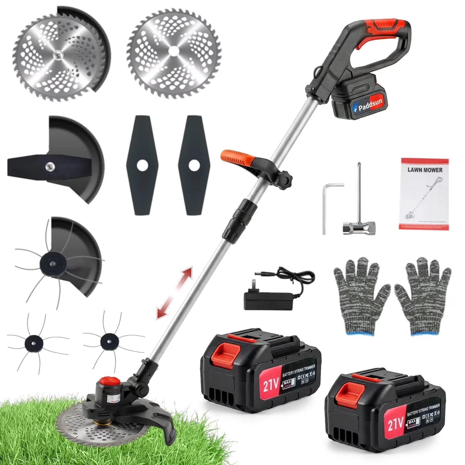 String Trimmer Essential with Battery, 650W, 21V - Red for General Purpose Model CA4DBD