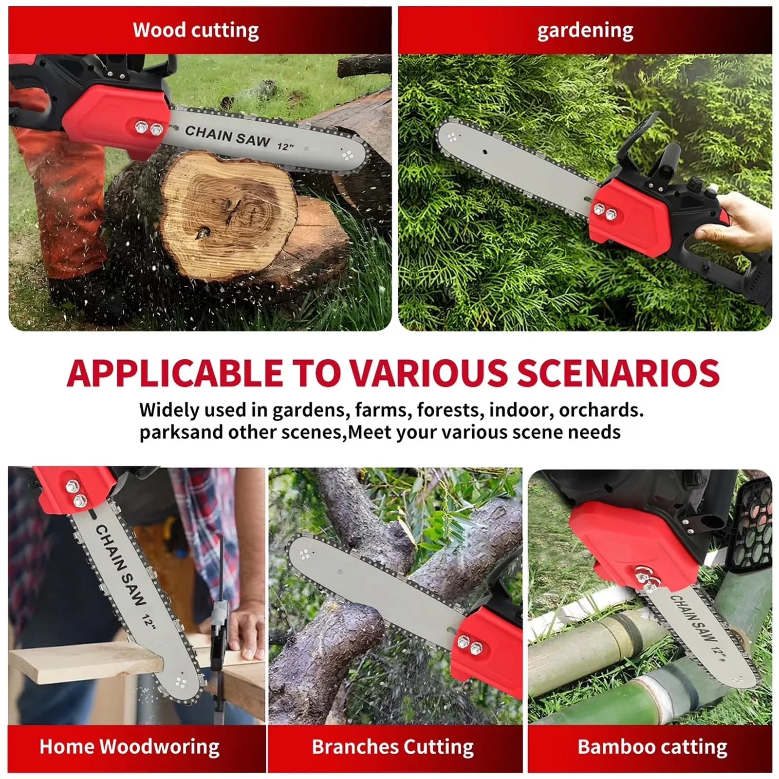 Essential Chainsaw with Battery, 221V, Anti-Vibration - Reliable Performance Model 8F3168