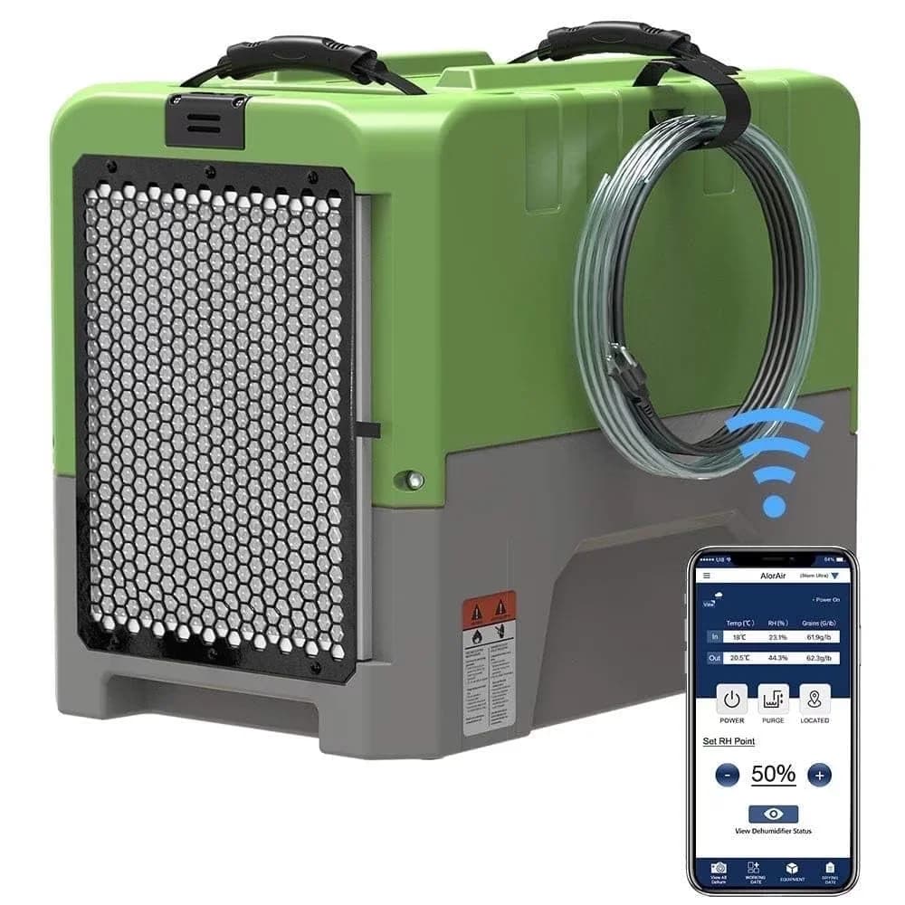 Efficient Dehumidifier with Built-In Pump, Automatic Defrost Control - Green Model 04B00E