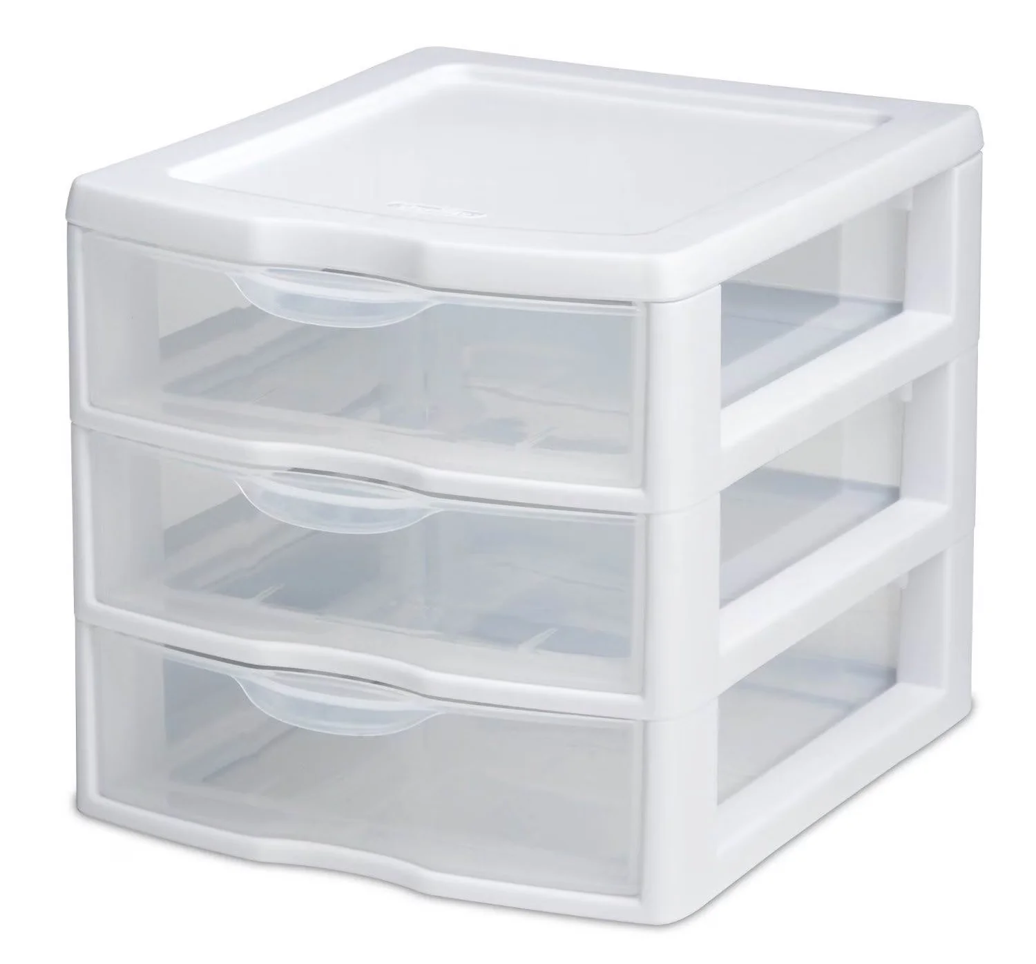 Garage Storage Supply Quality with Stackable, Ergonomic drawer handles, White frame w/See-through drawers - Plastic White Model 881CD4