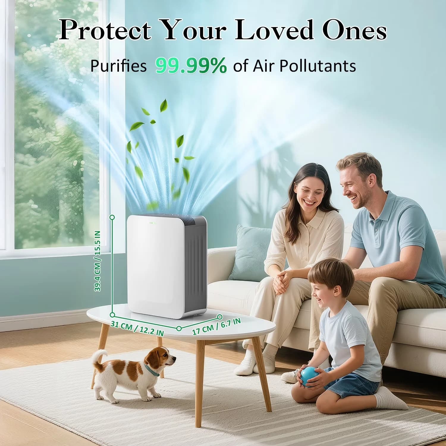 Innovative Air Purifier with Variable Speed, AP-230 H13 True HEPA - White for Large, Rooms Model BE1400