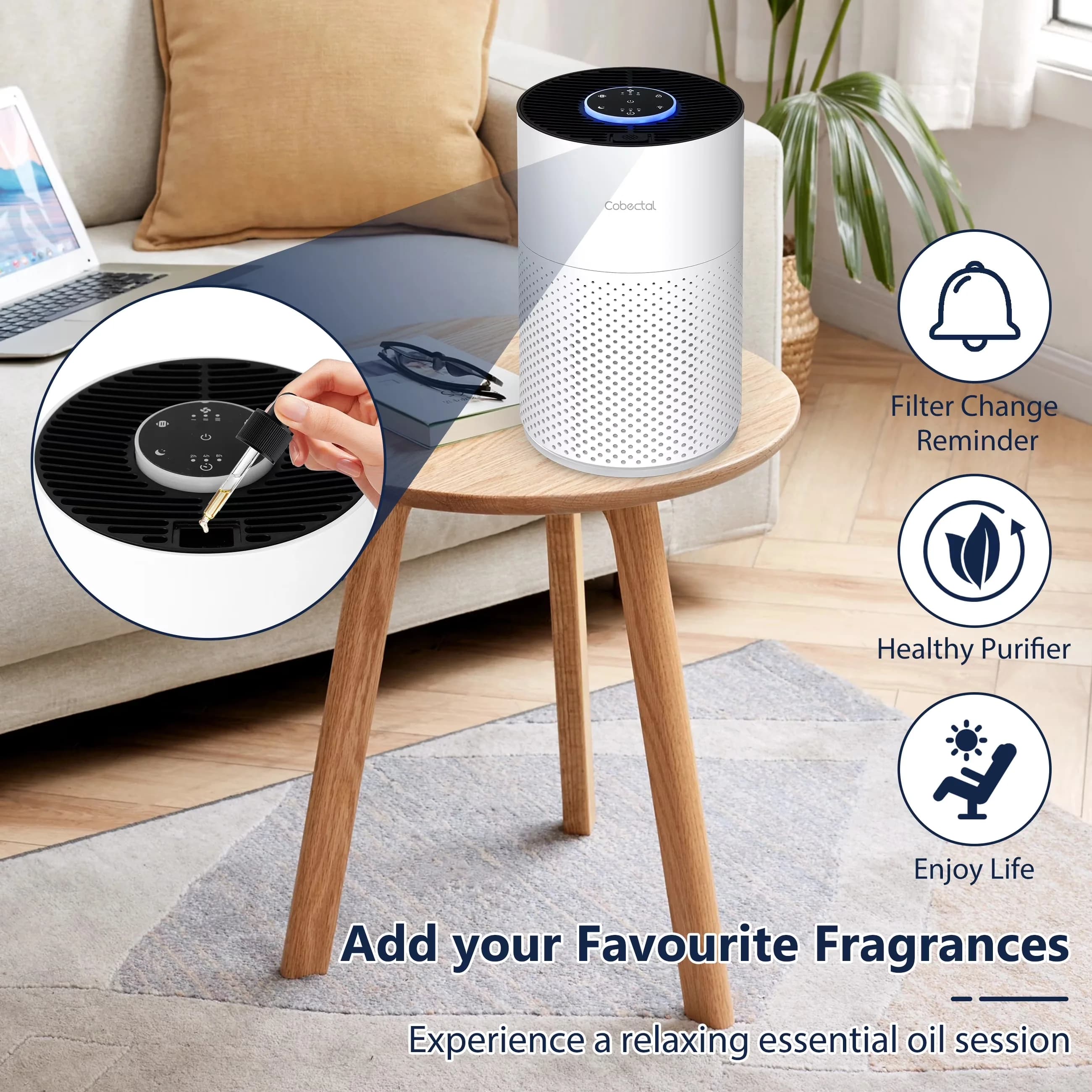 Professional Air Purifier with Variable Speed, Smart Technology Capable - White Model 3DE4FB