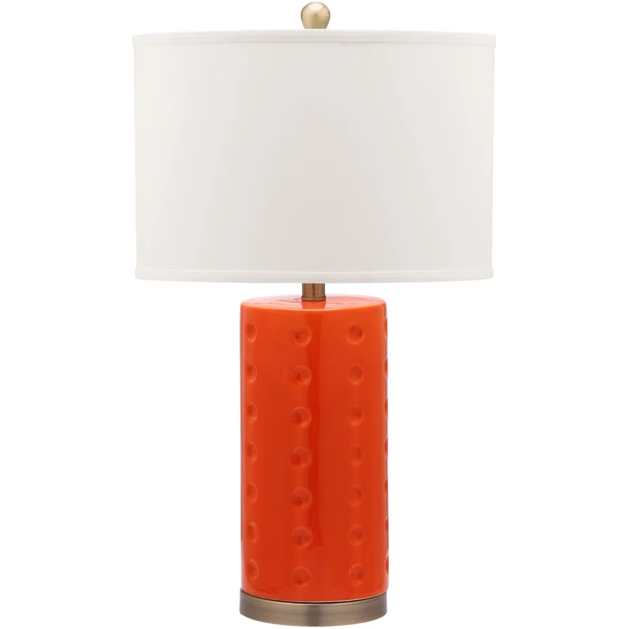 Versatile Table Lamp with Transitional, Contemporary, Set of 2 - Orange Ceramic Model 198F17