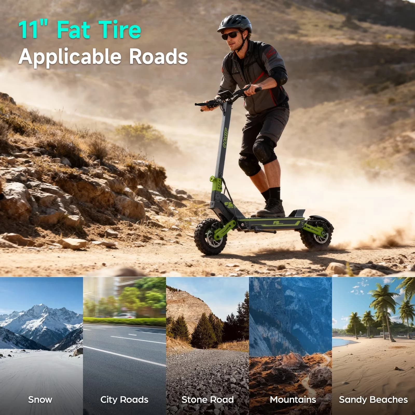 Compact Scooter with 1500W, 52V, Electric - Green Iron for Multiple Applications Model 6C5E6A