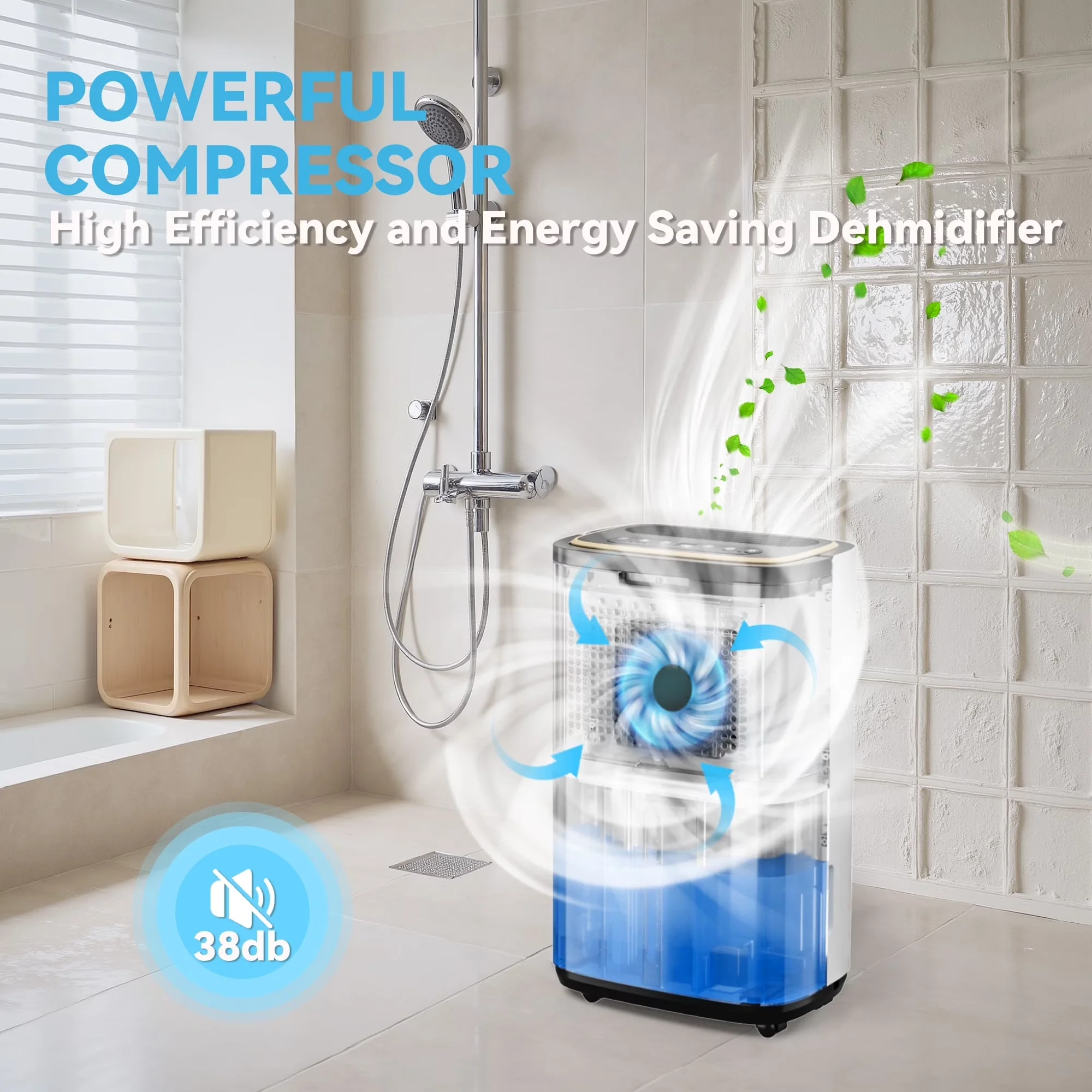 Premium Dehumidifier with 3 Modes, 15-Pint (DOE) Multi-Function, 5000 Sq.Ft Coverage Area - Model 230E61