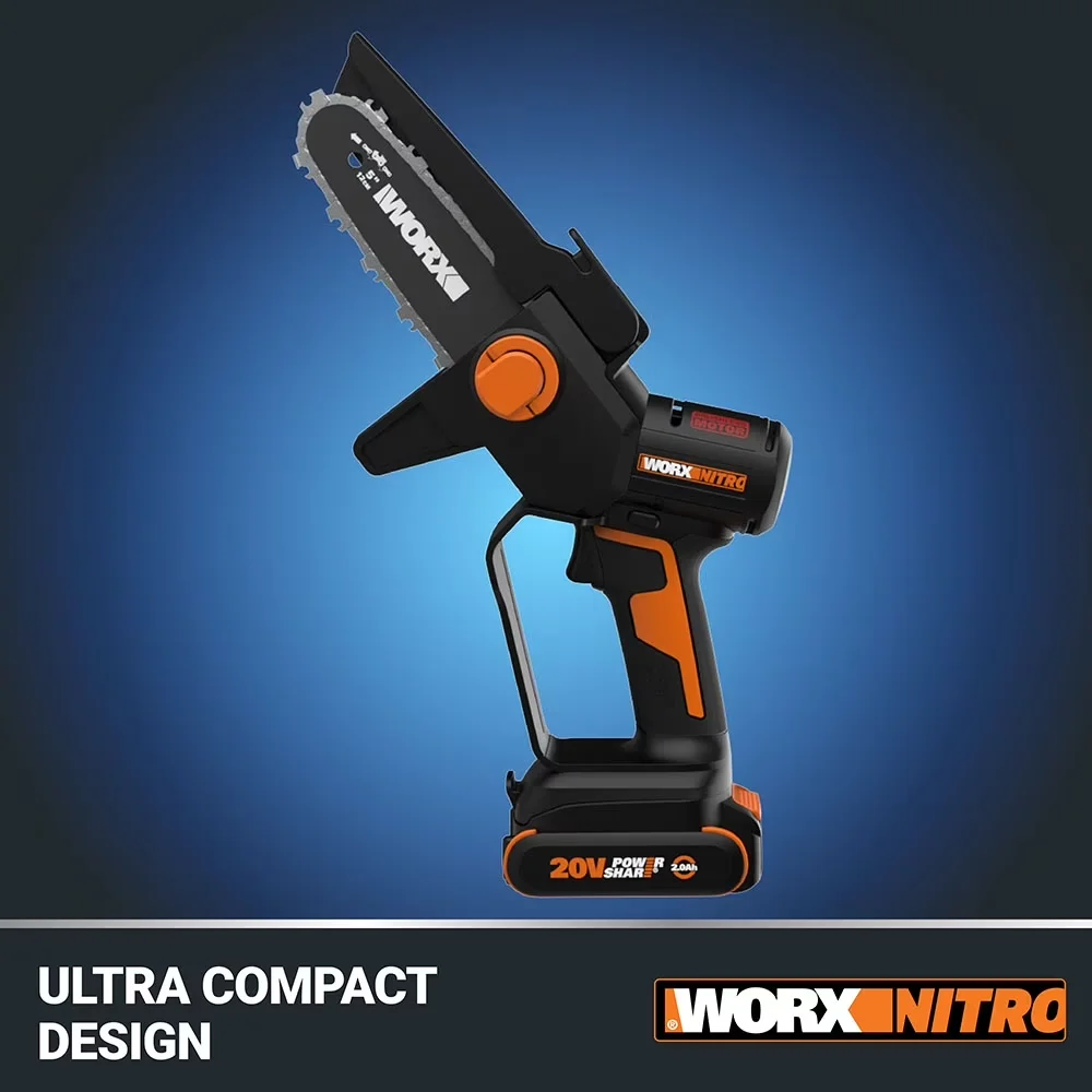 Professional Chainsaw with Battery, 20V, Automatic Chain Oiler - Black Model 84D8E7
