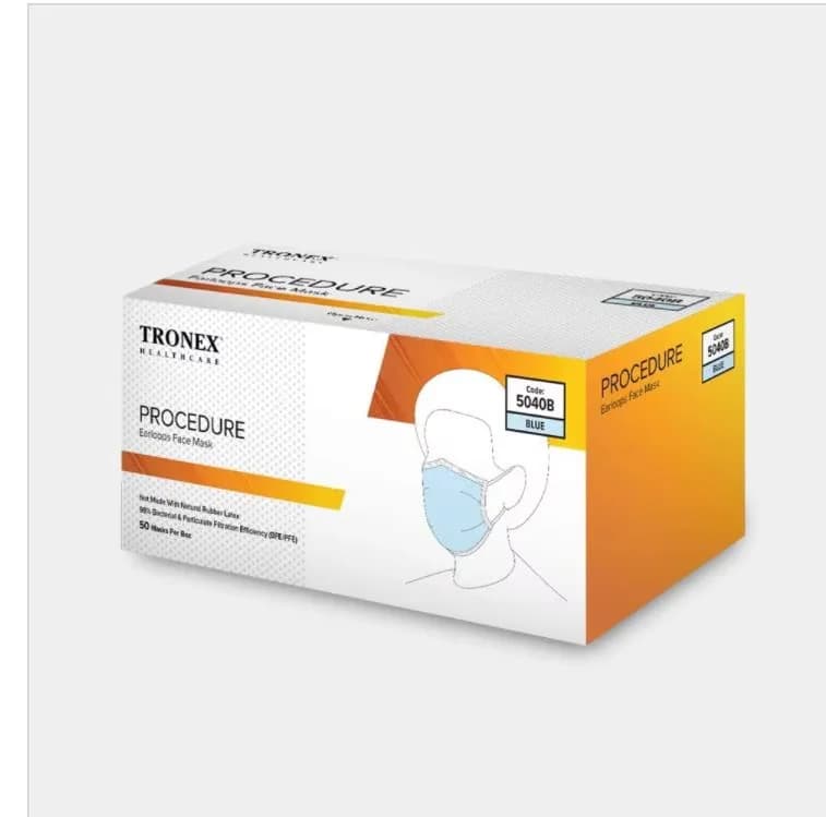 Sleek Protective Equipment with Breathable, Unisize (Box of 50), 3 Ply Face Masks - Nonwoven Blue Model C6145F