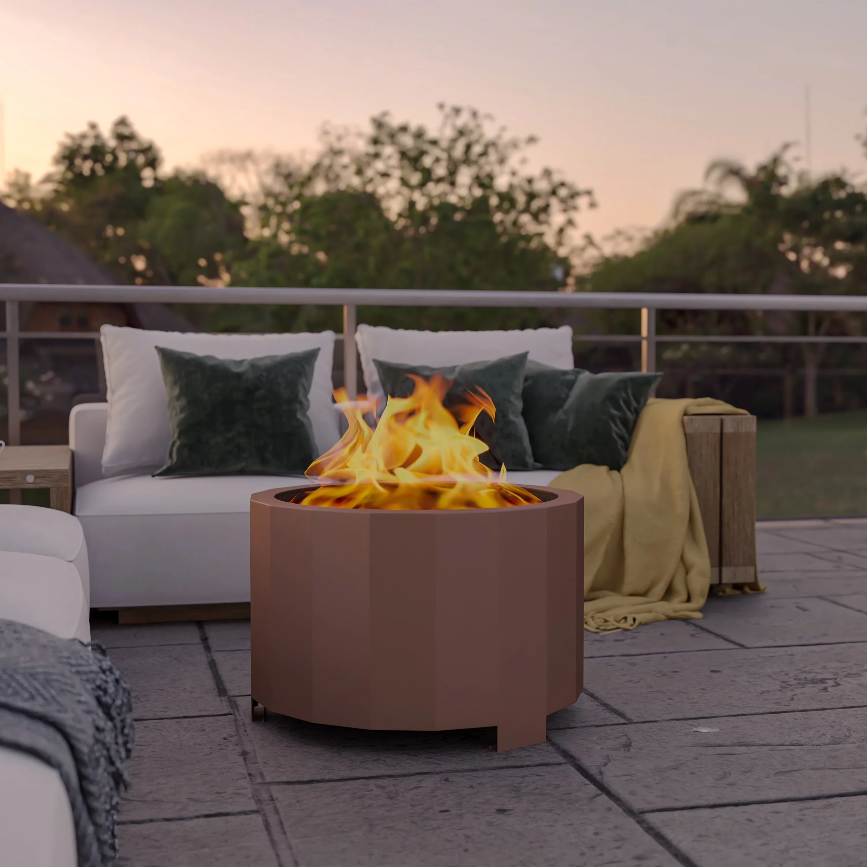 Modern Outdoor Heating with Smokeless, Bronze - Alloy 27" x 27" x 17.75" Model 12DDD1