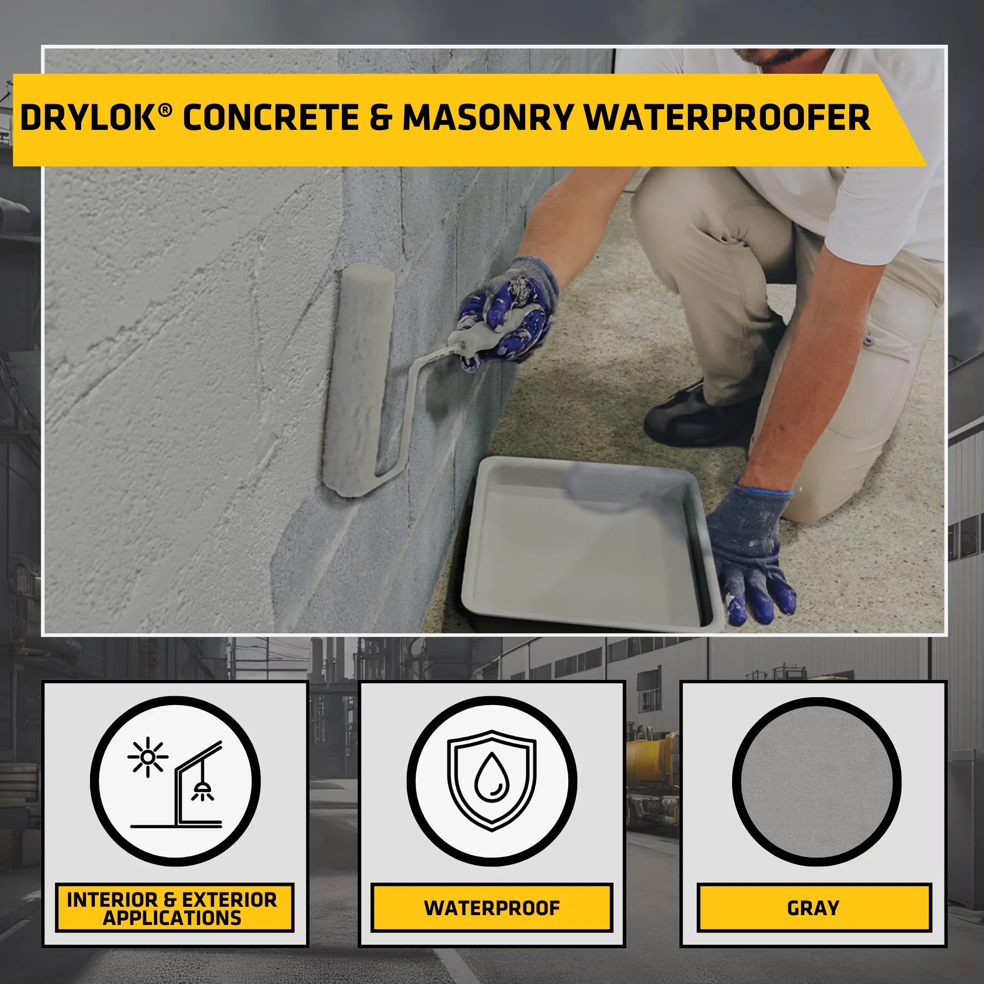 Efficient Building Material with Waterproof, Gray -Basement & Masonry Waterproofer - Gray Model F2FFB0