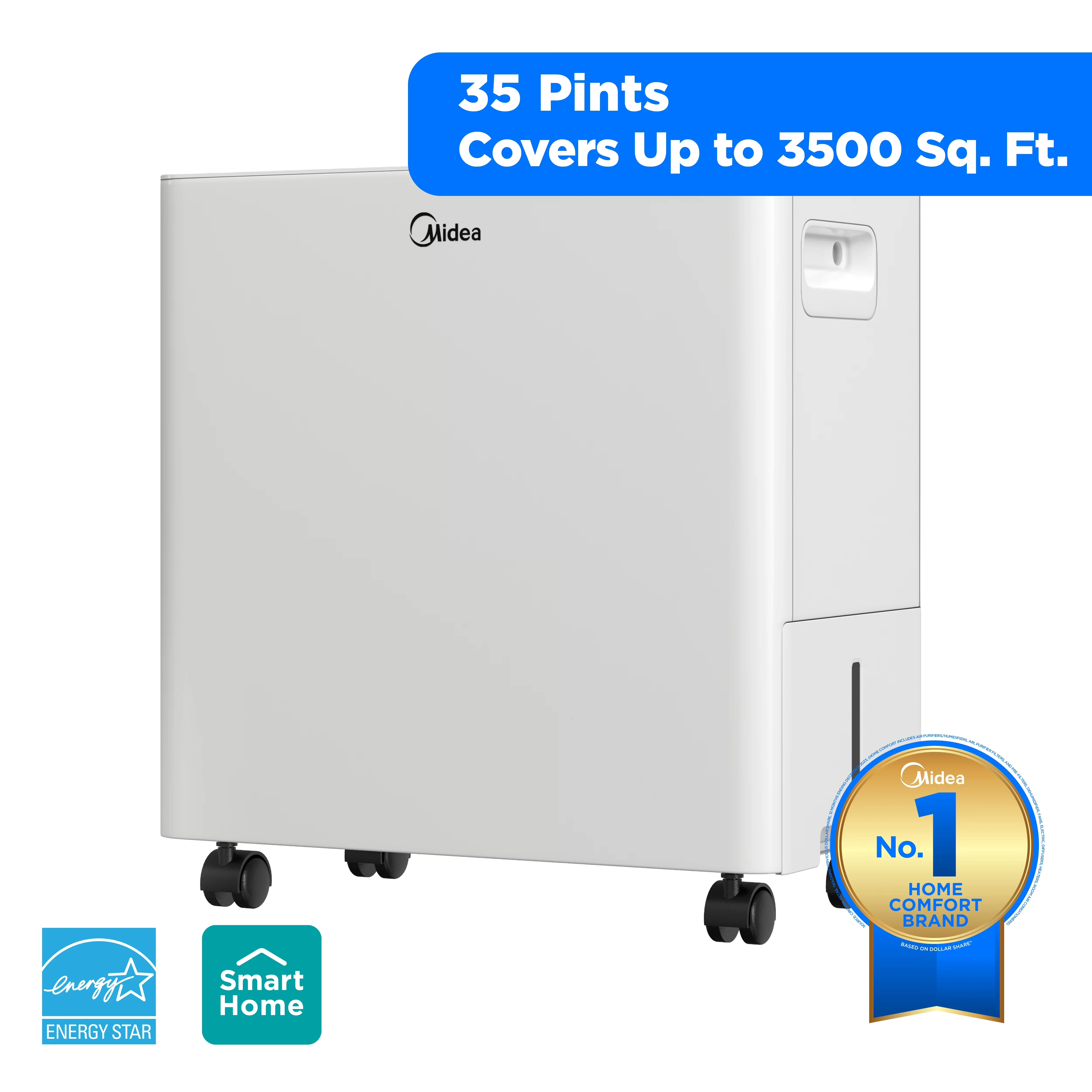 Essential Dehumidifier with Automatic Shut-Off, Smart Technology Capable, Variable Speed - White Model C010B8