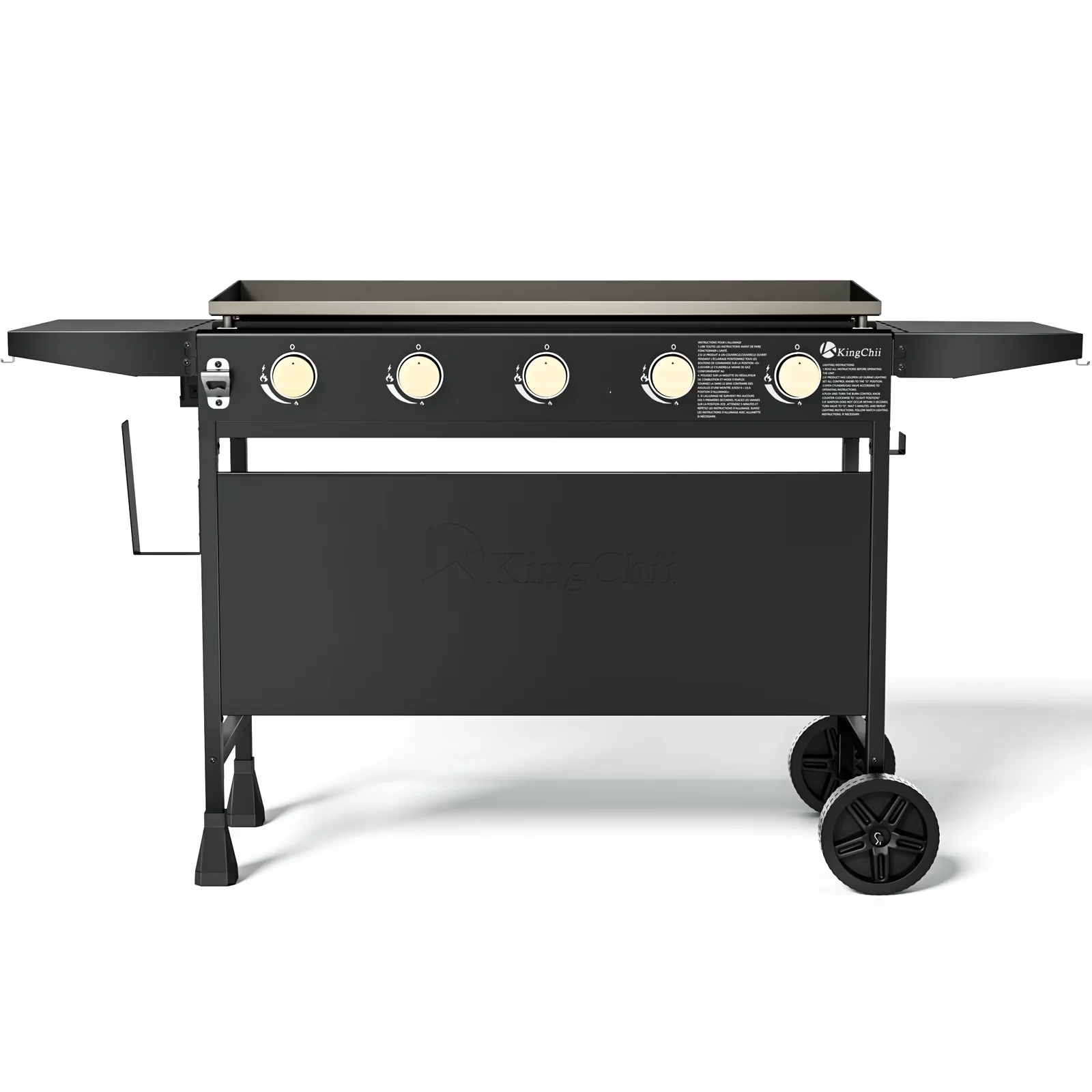 Flat Top Grill Professional with Portable, 5-Burner 38" Propane Griddle - 5-Burner Griddle Metal Model 2C697A