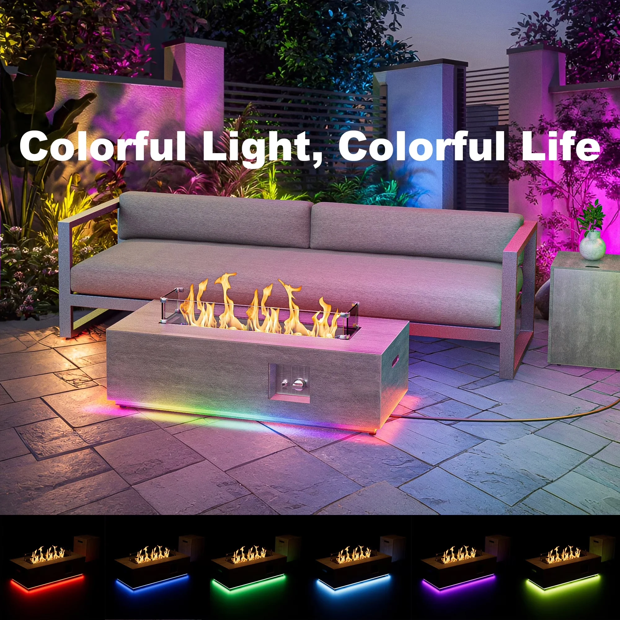 Efficient Outdoor Heating with LED, 50000 BTU - Stainless Steel, Metal Gray for Outdoor Model 130181