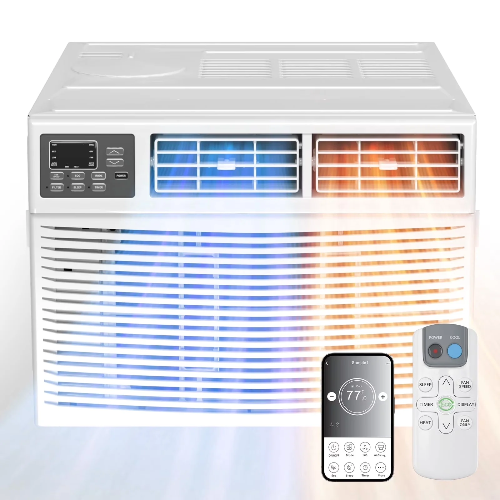 Air Conditioner Stylish with 18000 BTU, Timer, Energy Efficient - White Model 49DB1F