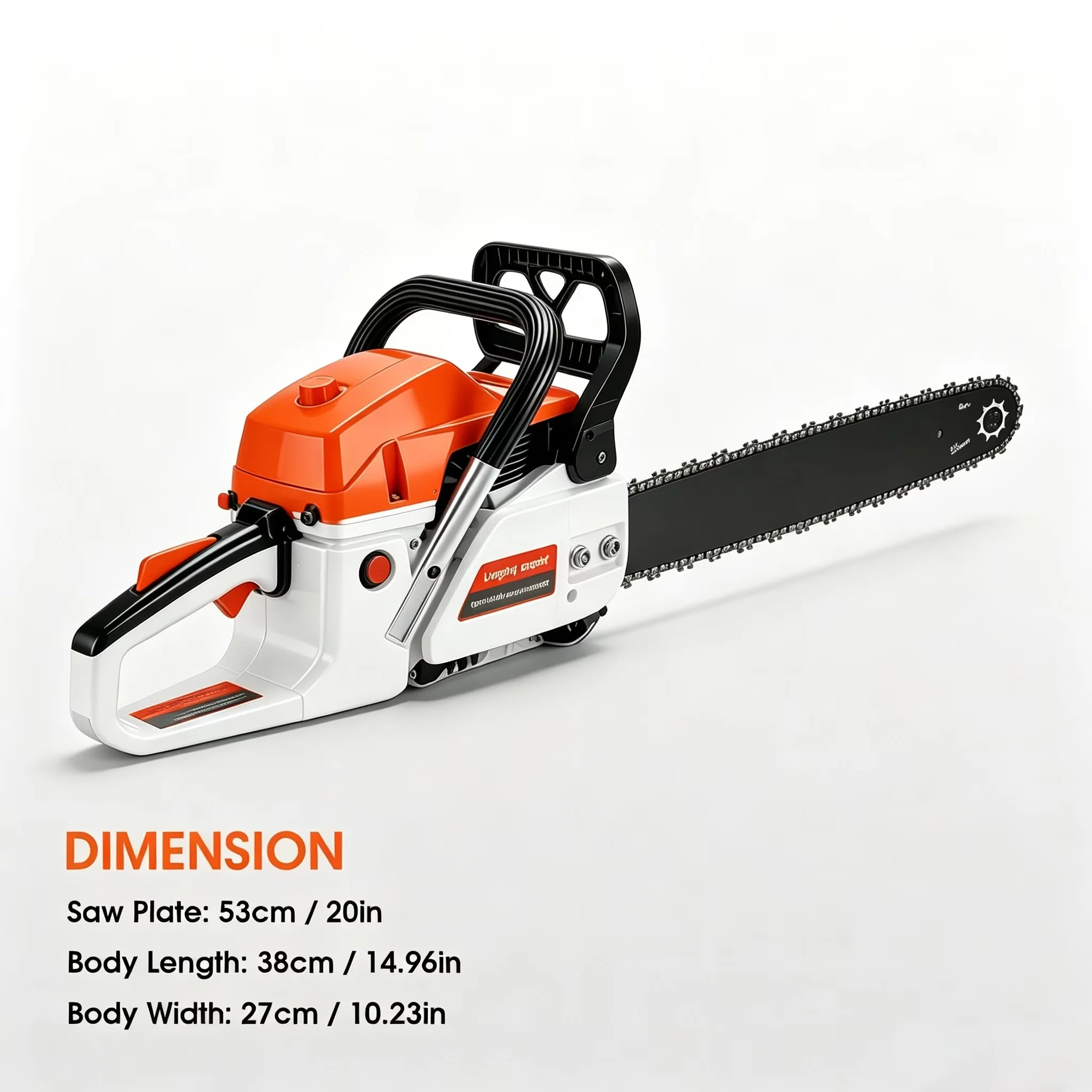 Chainsaw Sleek with Bumper Spikes, 62CC 20Inch, 62Cc Gasoline - White Model 52FB5D