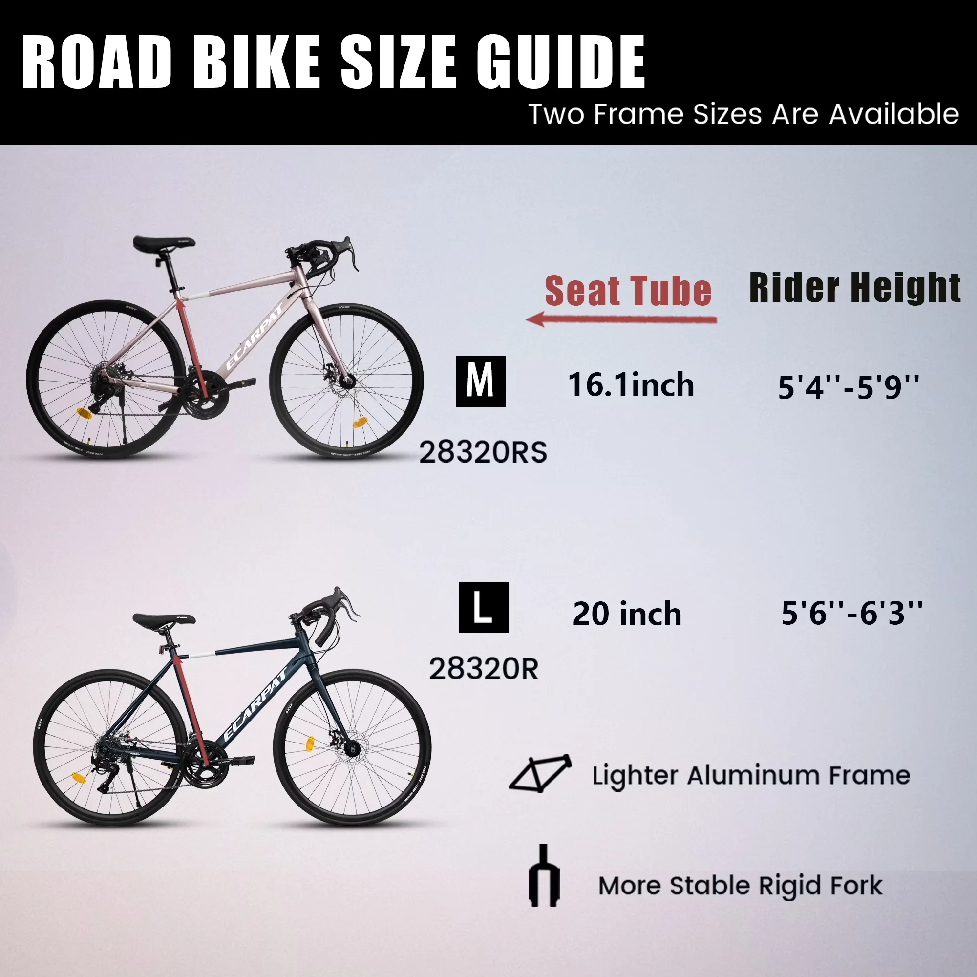 Versatile Road Bike with Lightweight, Adjustable Seat, Adjustable Height - Dark Blue Model B99751