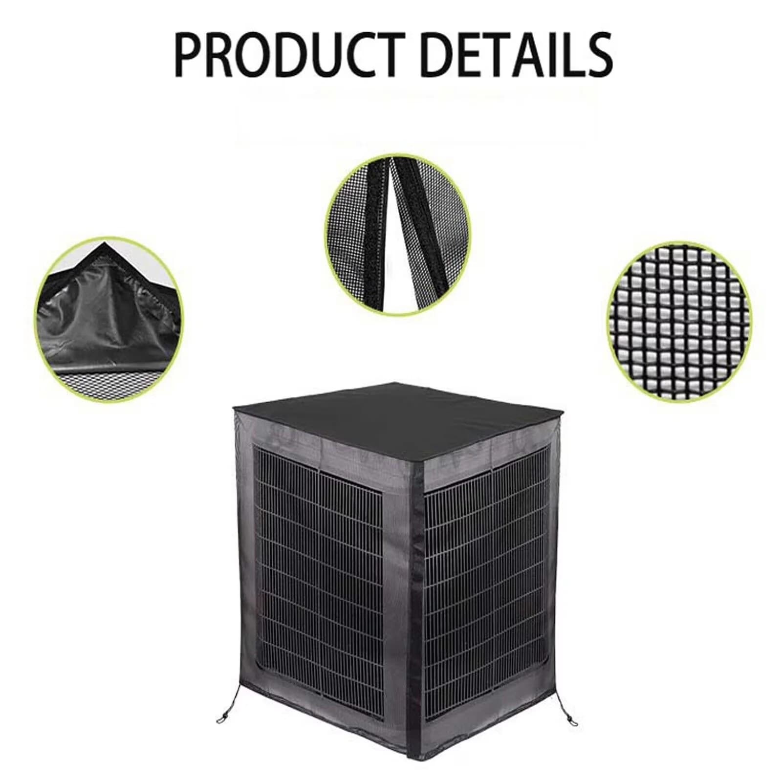 Innovative Air Conditioner with Waterproof, Cover, Material: 600D Oxford cloth + PVC mesh - Black 600D Oxford Cloth Model E053C0