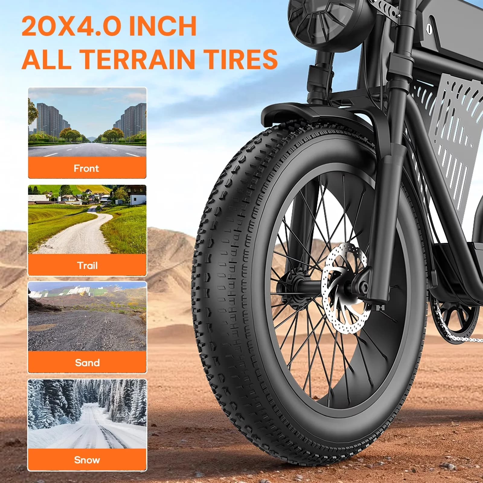 Electric Bike Reliable with Battery, 1500W - Black - Commercial Quality Model 39D39D