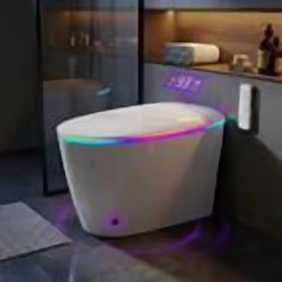 Toilet Seats And Lid Premium with Adjustable Seat, Auto-Open - White High-Density Ceramic Body Model 94E879