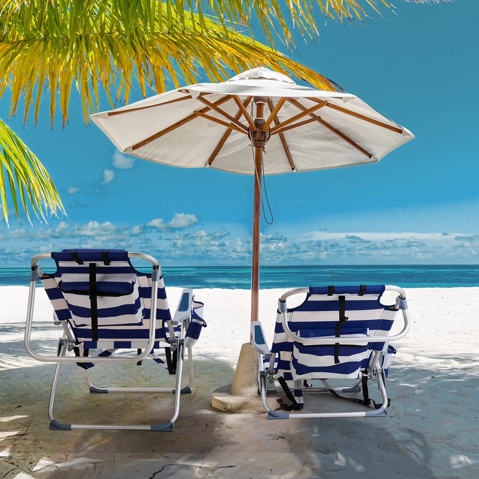 Reliable Beach Chair with Weather-Resistant, Folding, Waterproof - Blue Model C0BBD2