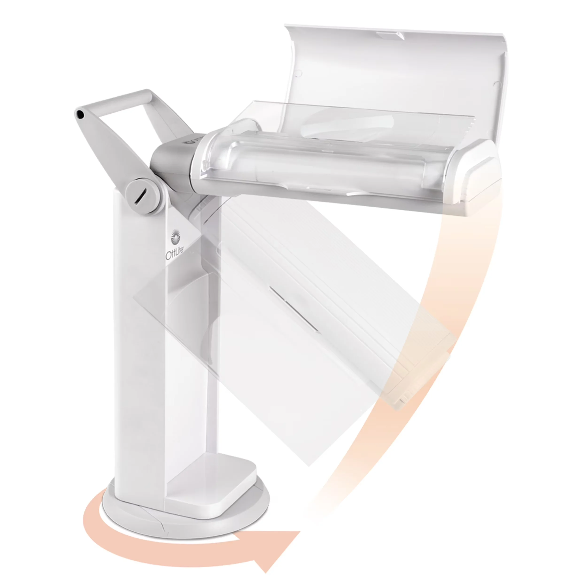 Desk Lamp Durable with LED, Adjustable Head, Task Lamps - White Classic Model A2C666