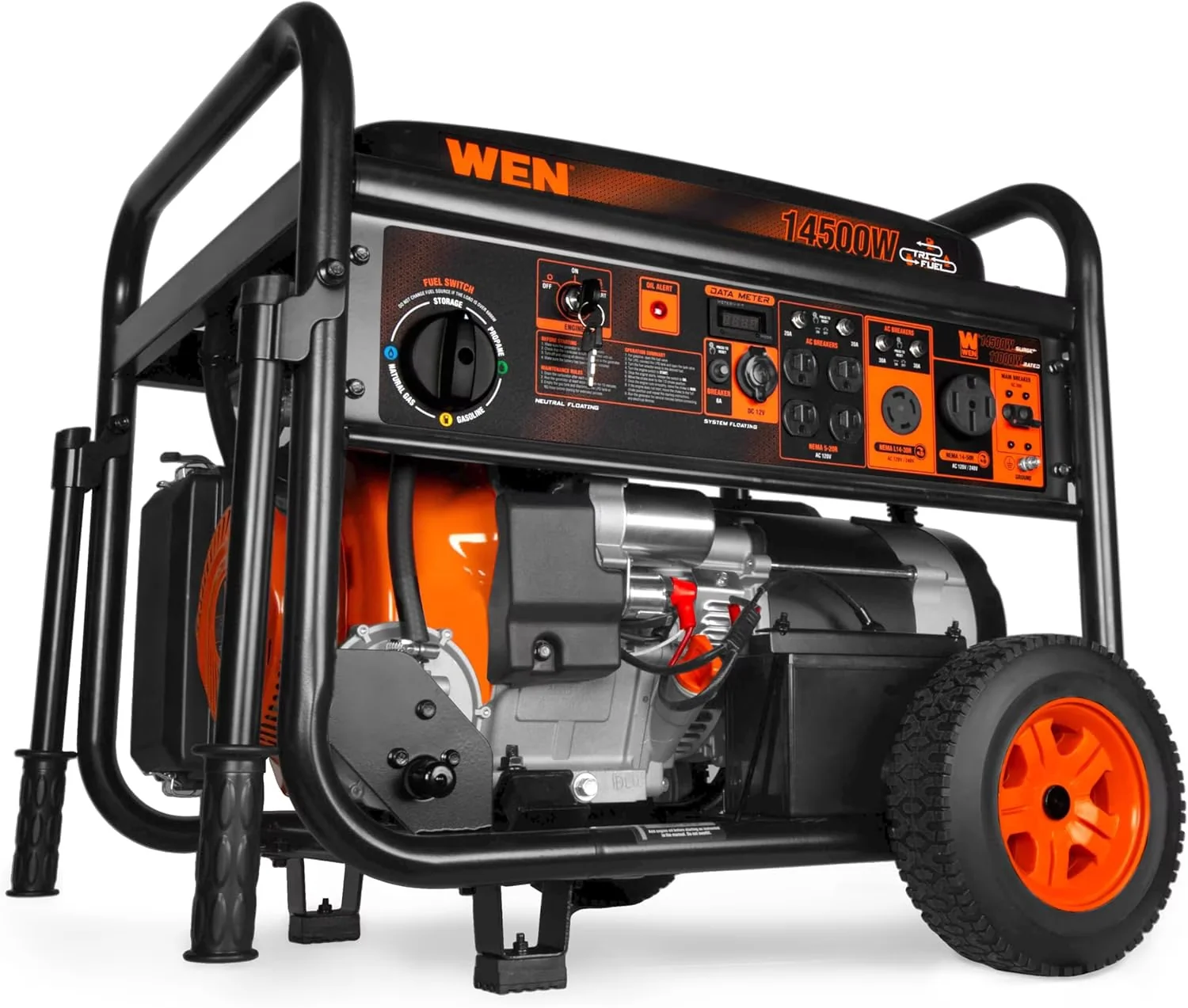 Efficient Generator with 120V, 14500-Watt 120V/240V Tri-Fuel - Low Maintenance Model 9B03FF