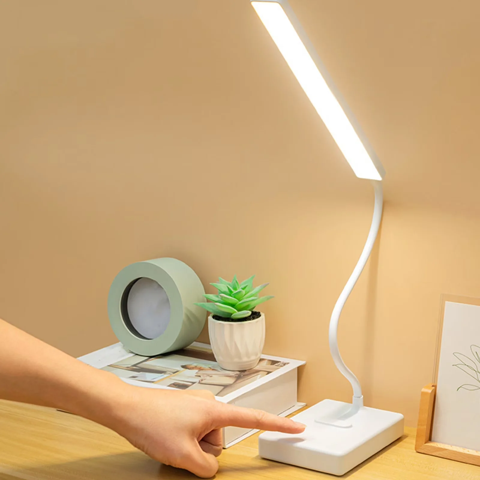 Desk Lamp Reliable with LED, Battery, Dimmable - Multicolor Plastic Home Model 0D3DFD
