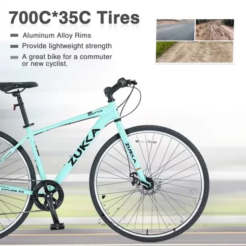 Essential Mountain Bike with Adjustable Height, Lightweight - Black 700C Model E90A94