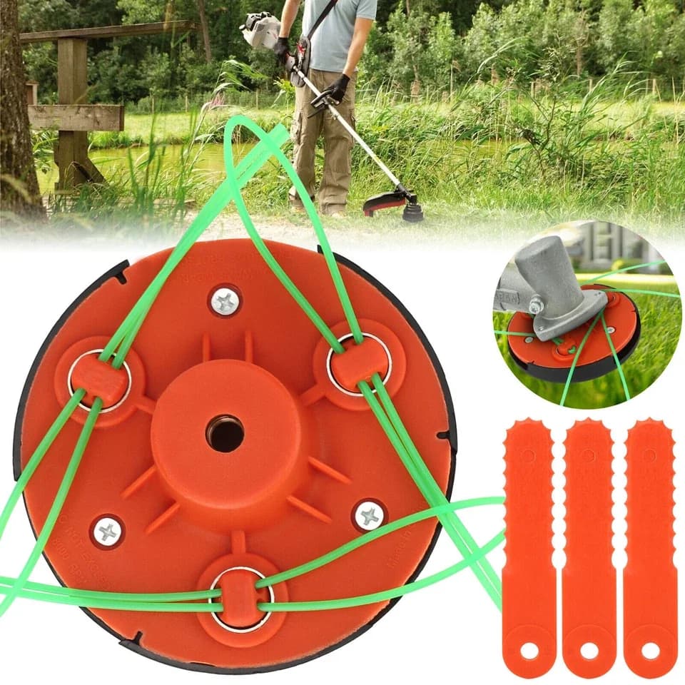 Compact Replacement Parts Accessory with Universal Replace Trimmer Head for Garden - Model 097510