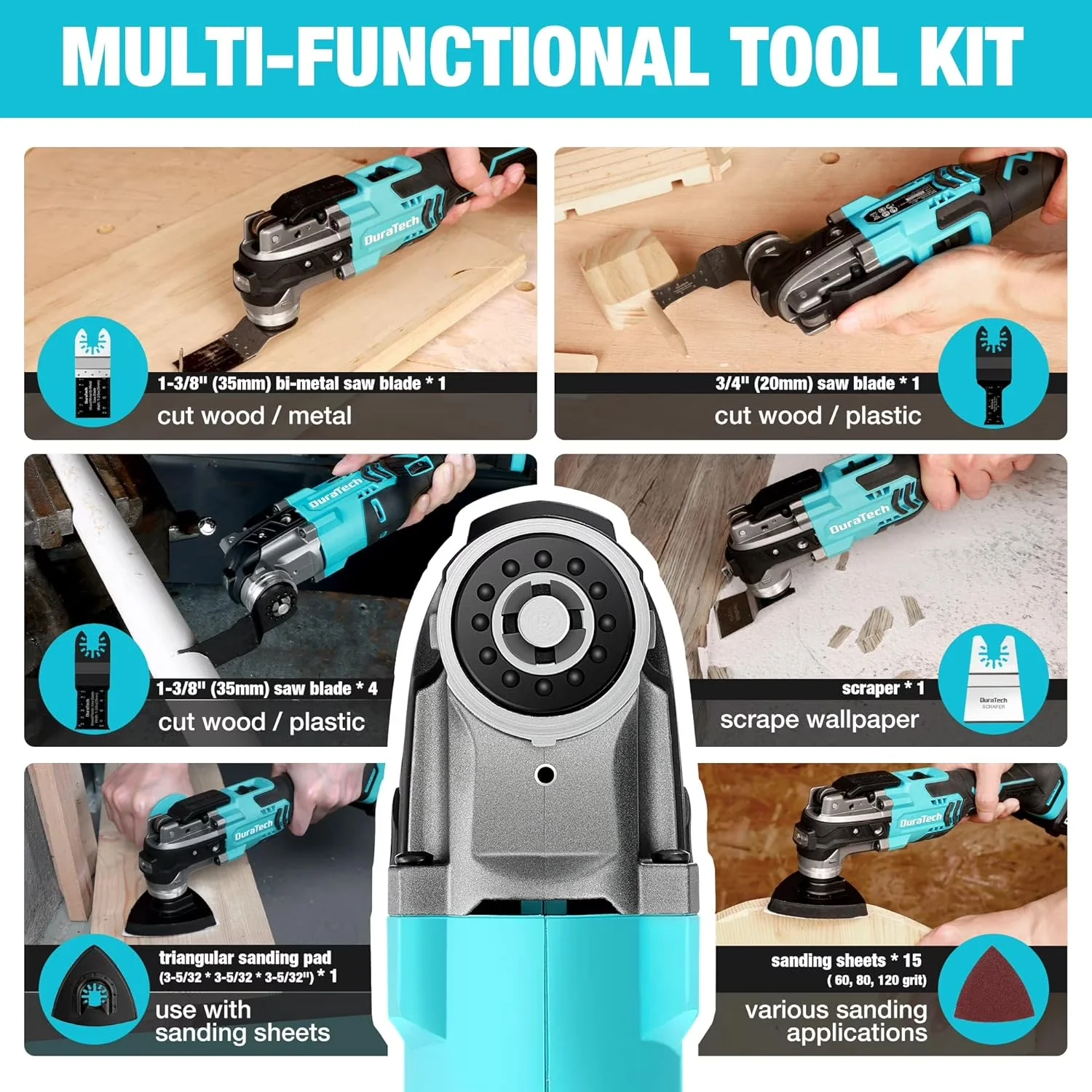 Modern Woodworking with Battery, 20V, Cordless Oscillating Tool - Black Model C50B70